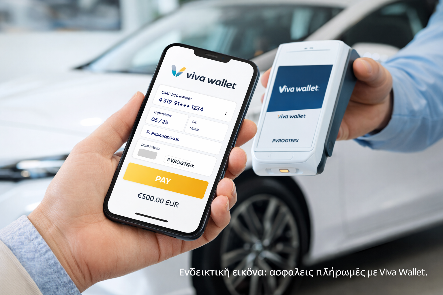 Ενδεικτική εικόνα: πληρωμή με Viva Wallet για αγορά αυτοκινήτου